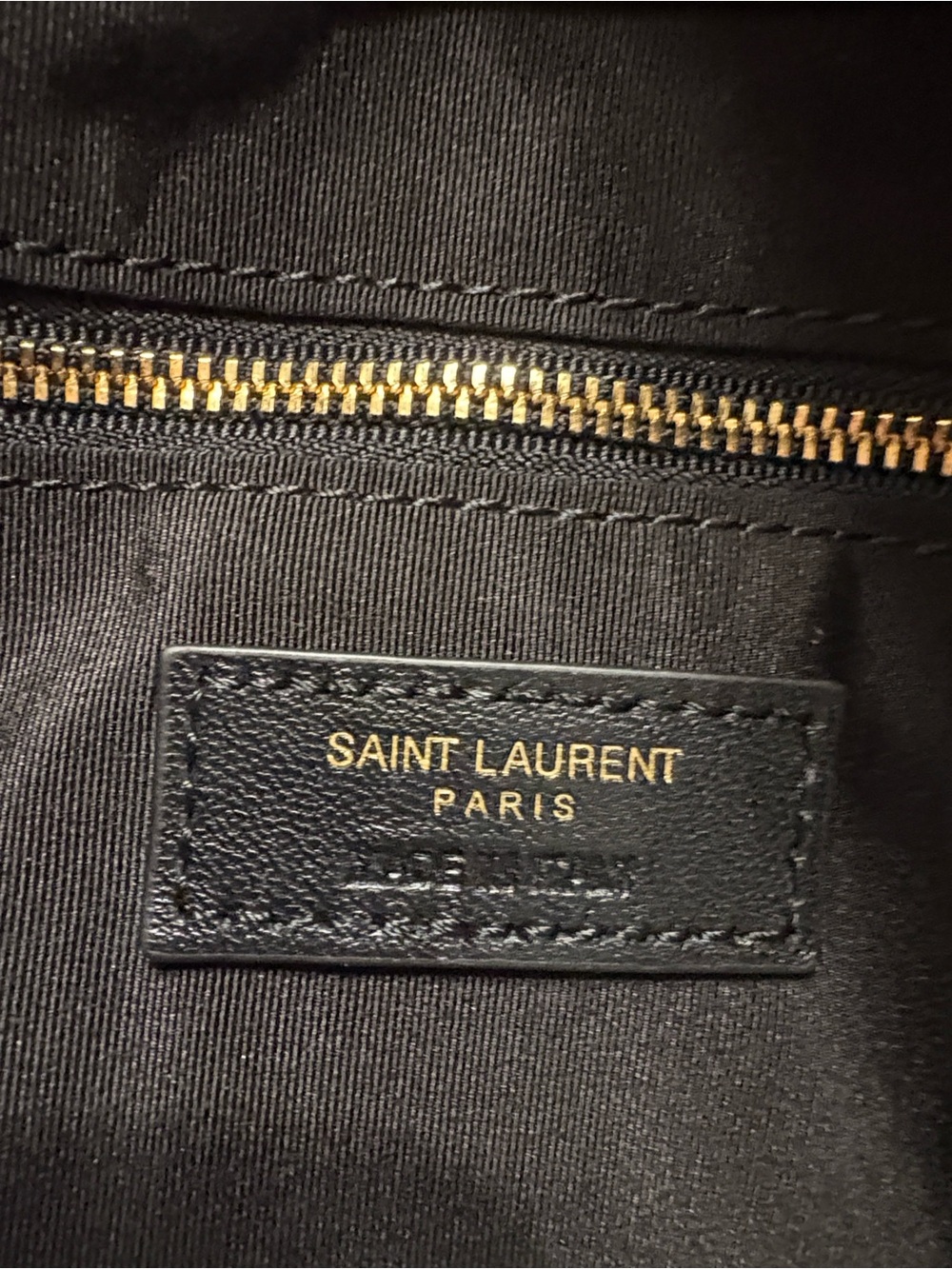Saint Laurent Black Quilted Leather Tote with Gold Logo Accent - Picture 7 of 11